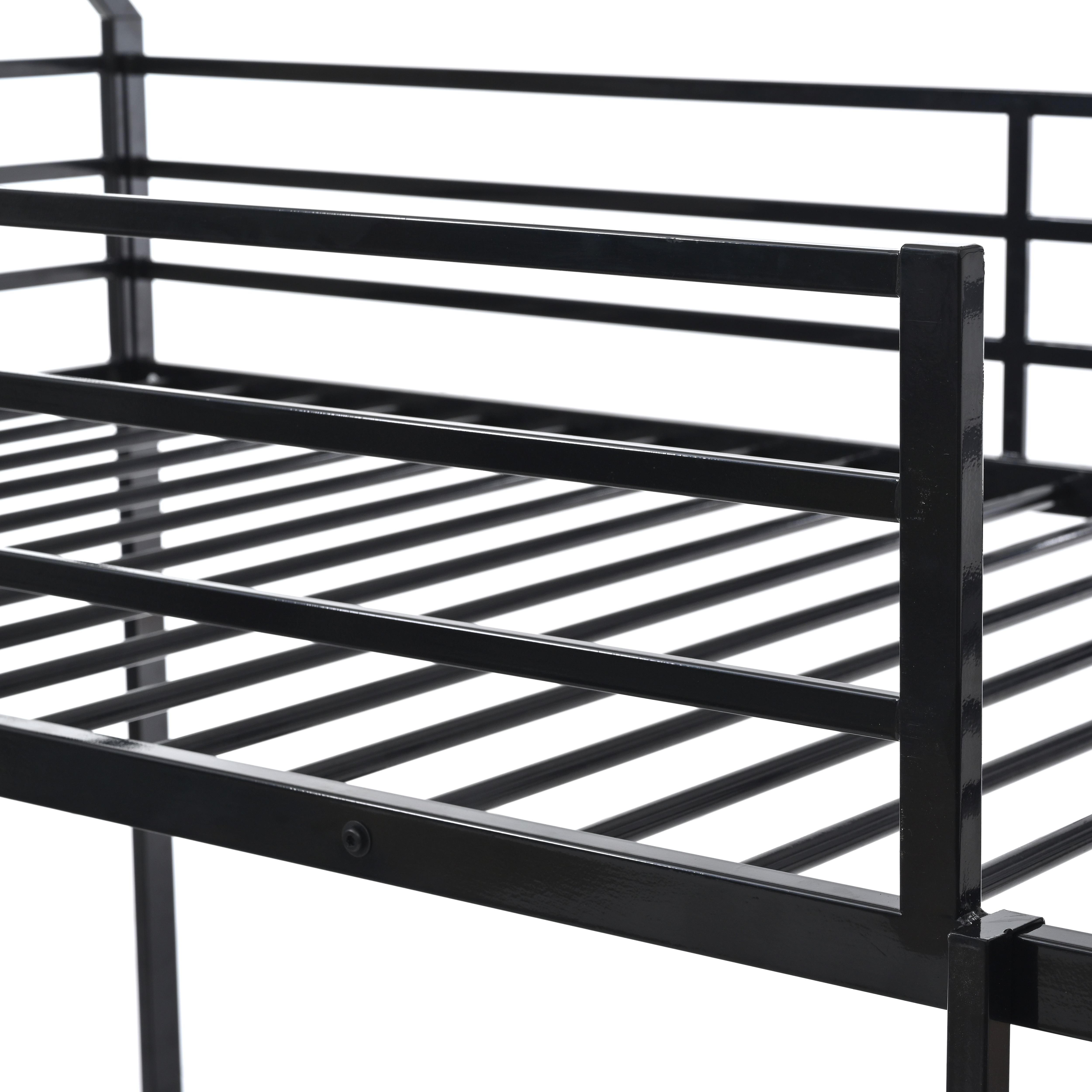 Twin Over Twin House Bed With Ladder And Slider, House Bed, Bunk Bed_voghion.com